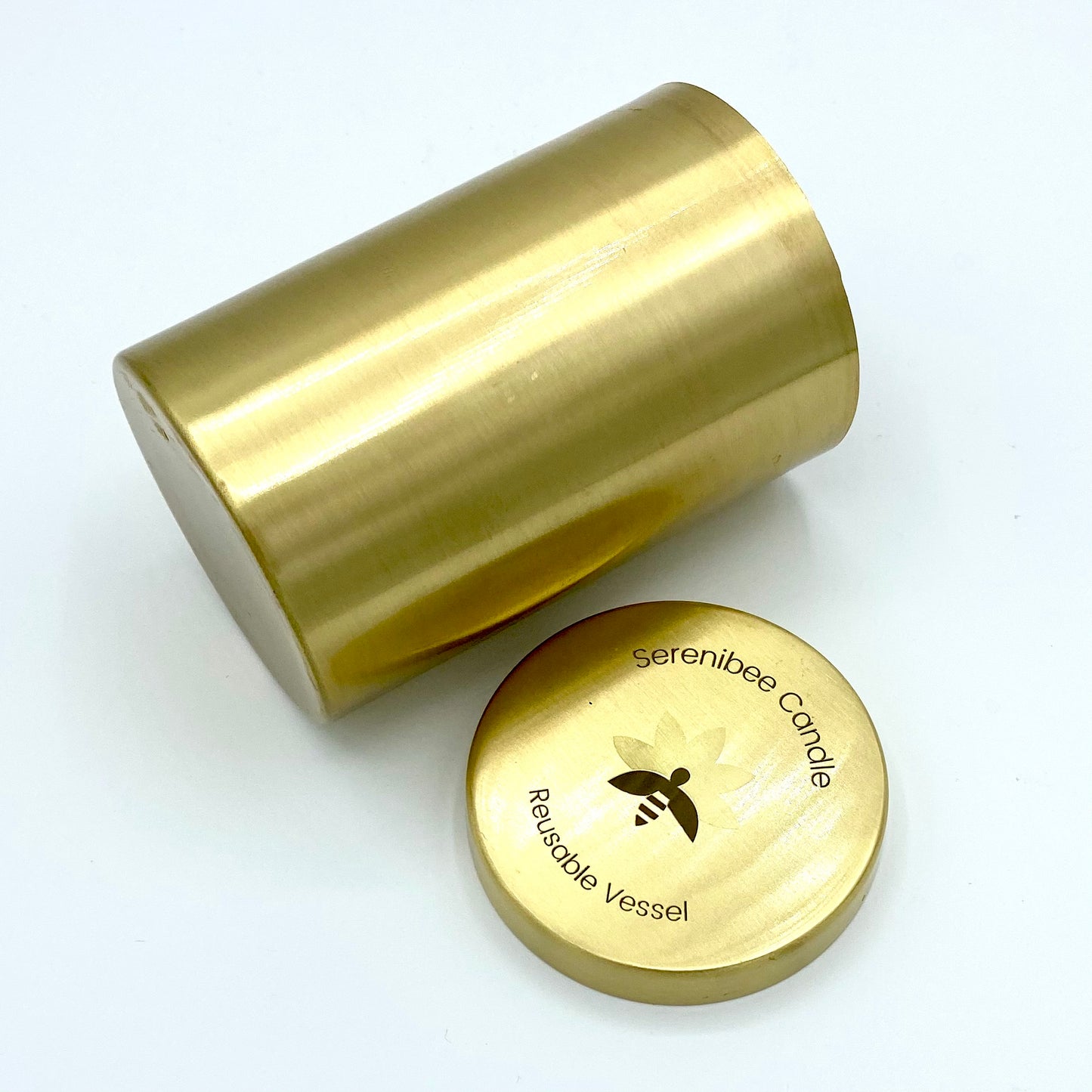 Smooth Brass Beeswax Candle