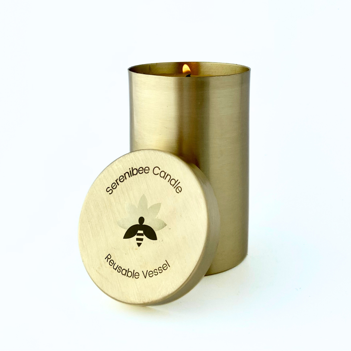 Serenibee 100% Pure Beeswax Brass Candle