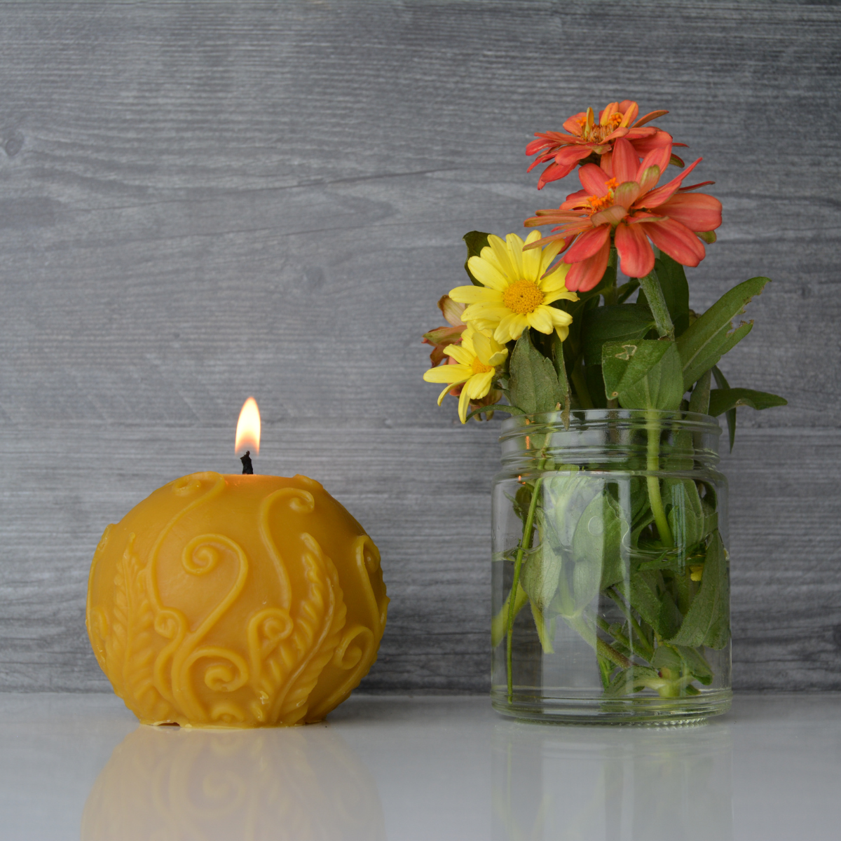 Decorative Sphere Beeswax Candle