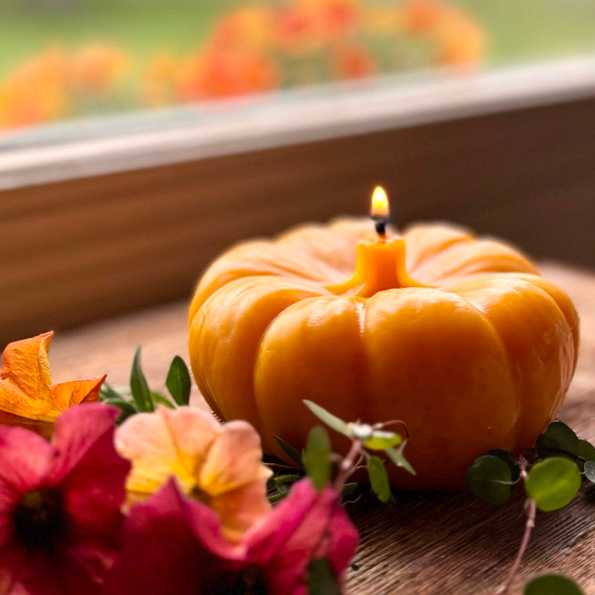 Decorative Pumpkin Beeswax Candle