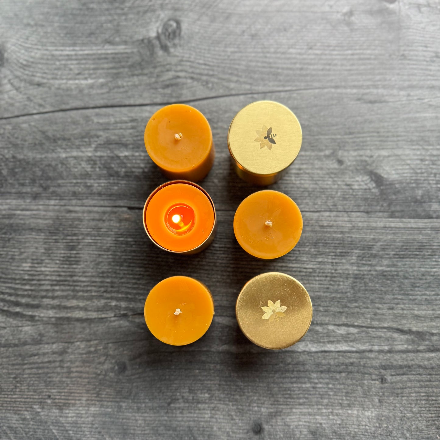 Small Brass Beeswax Candle