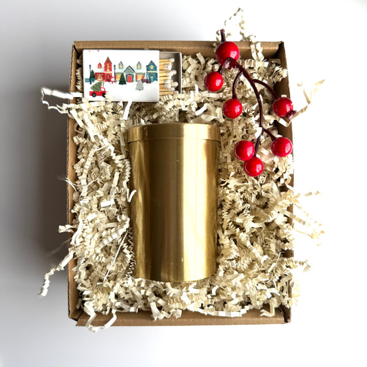 Smooth Brass Beeswax Candle