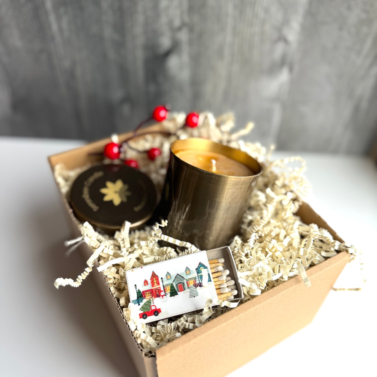 Smooth Brass Beeswax Candle