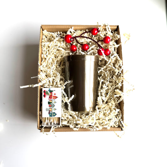 Smooth Brass Beeswax Candle