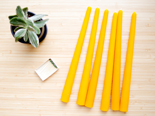 Beeswax Taper Candle Set