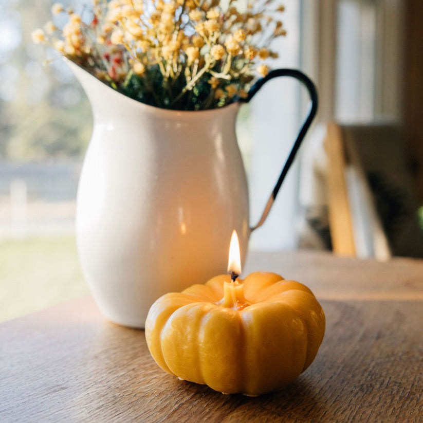 Decorative Pumpkin Beeswax Candle