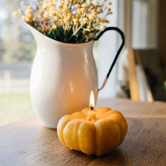 Decorative Pumpkin Beeswax Candle