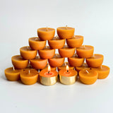 24 Beeswax Tea Lights with Two (2) Reusable Candle Holders