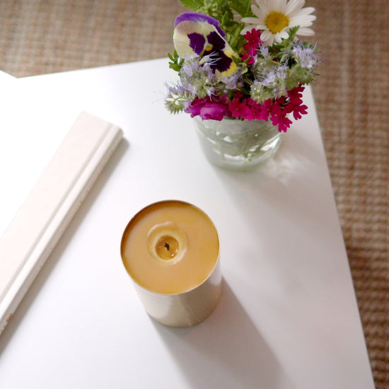 Laitton Lisse by Serenibee Candle 100% Pure Beeswax Brass Candle