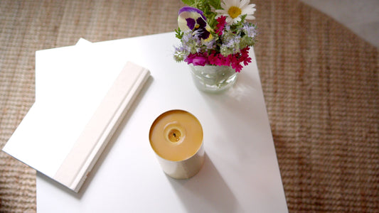Laitton Lisse by Serenibee Candle 100% Pure Beeswax Brass Candle