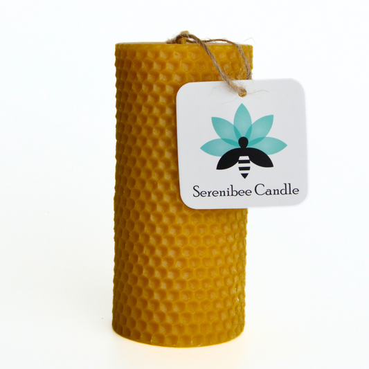 Decorative Pillar Beeswax Candle