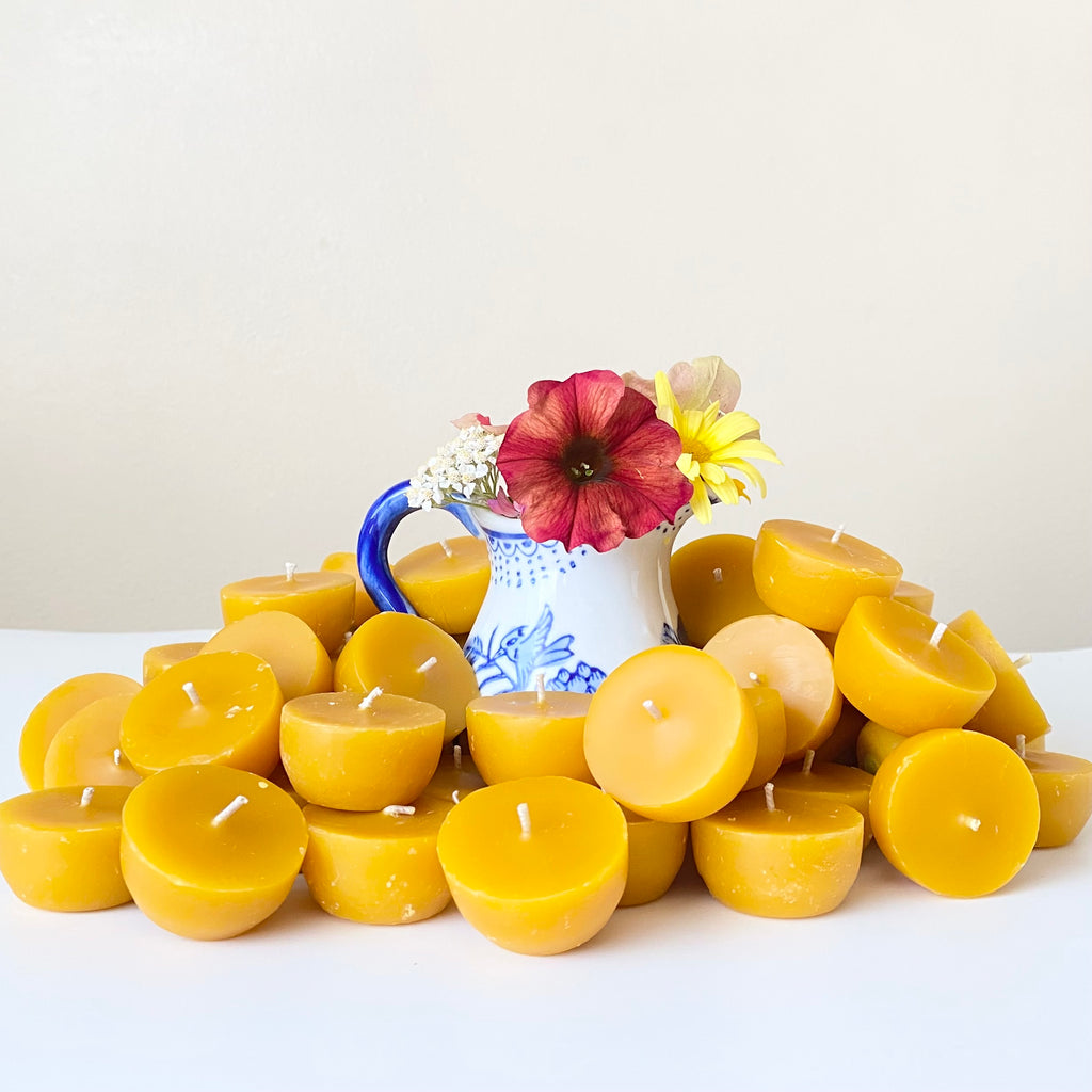 Beeswax Tea Lights Bulk Refill – Serenibee Candle